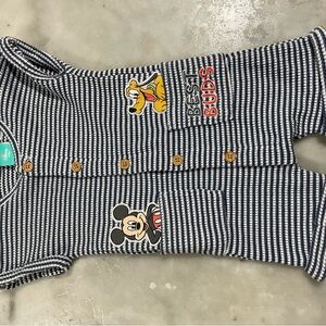 Disney Baby Navy and White Striped Romper
